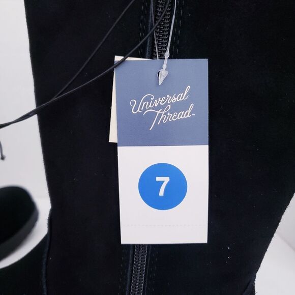 Universal Thread Black Charleigh Tall Faux Shearling Suede Boots - Picture 12 of 14